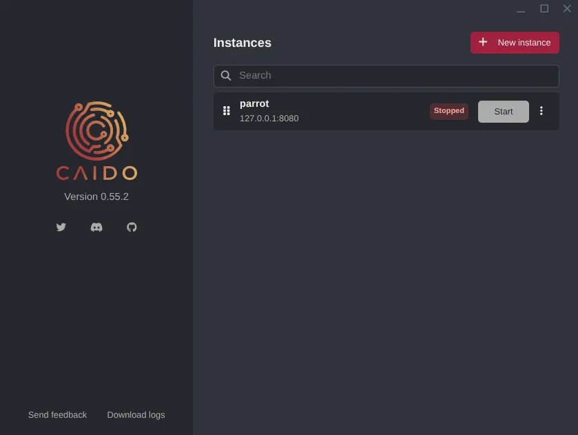Caido instance list