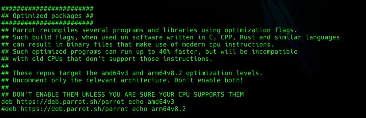 Parrot Optimized Repositories